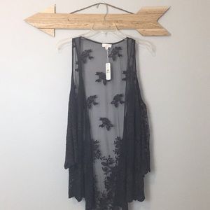 cold shoulder lace cardigan